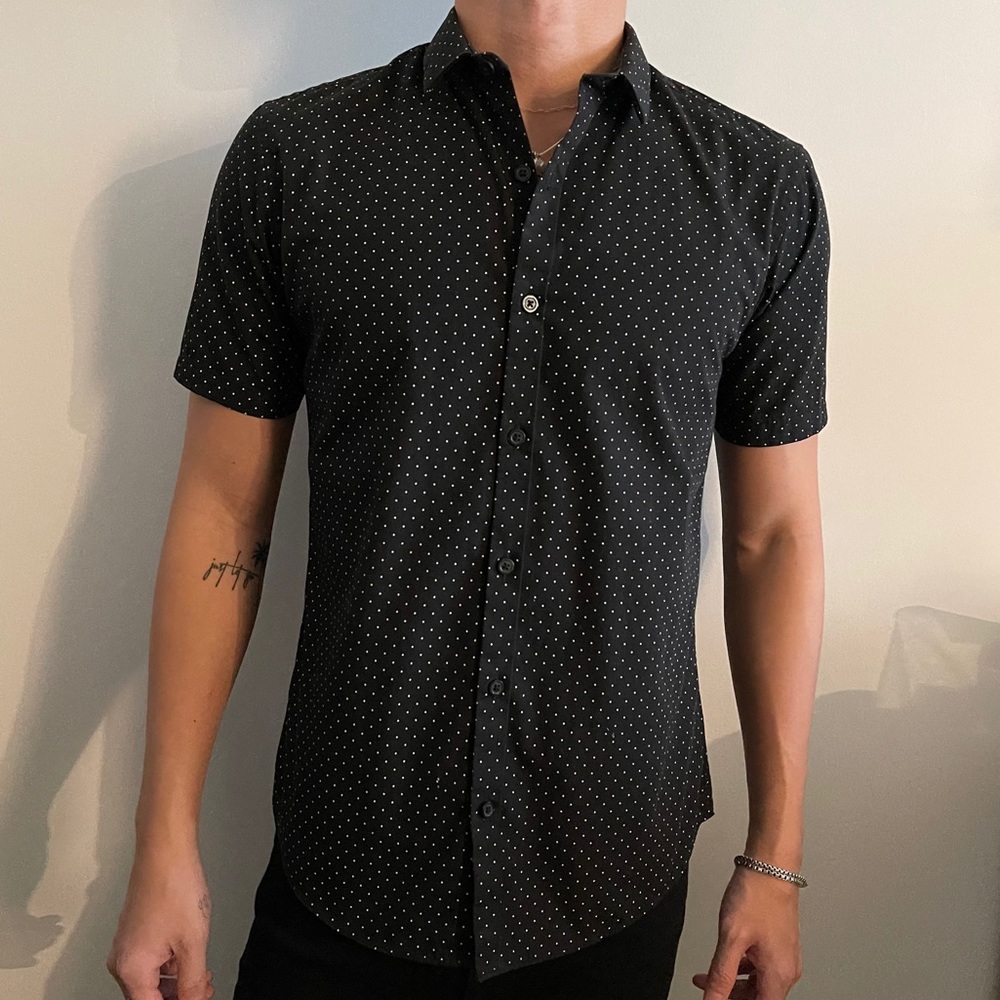 TOPMAN polka dot button up